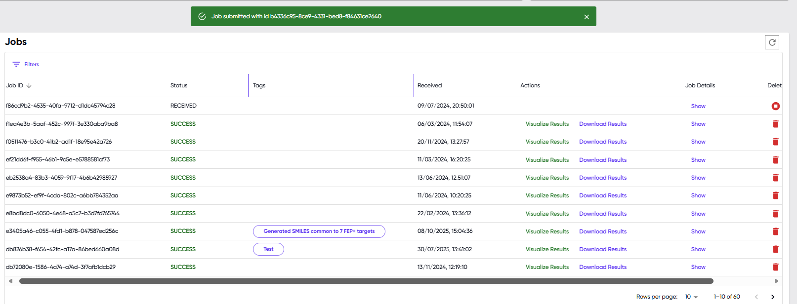 MoleculeGEN ADMET Job Submission Image-2