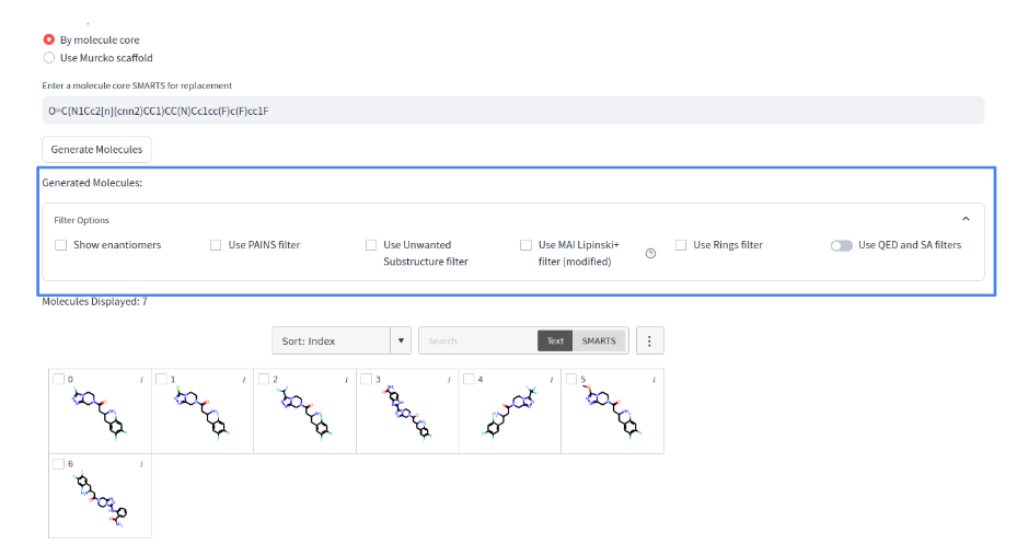 MoleculeGEN SubstituteR Core Selection Image